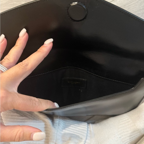YSL black leather clutch - Picture 6 of 9